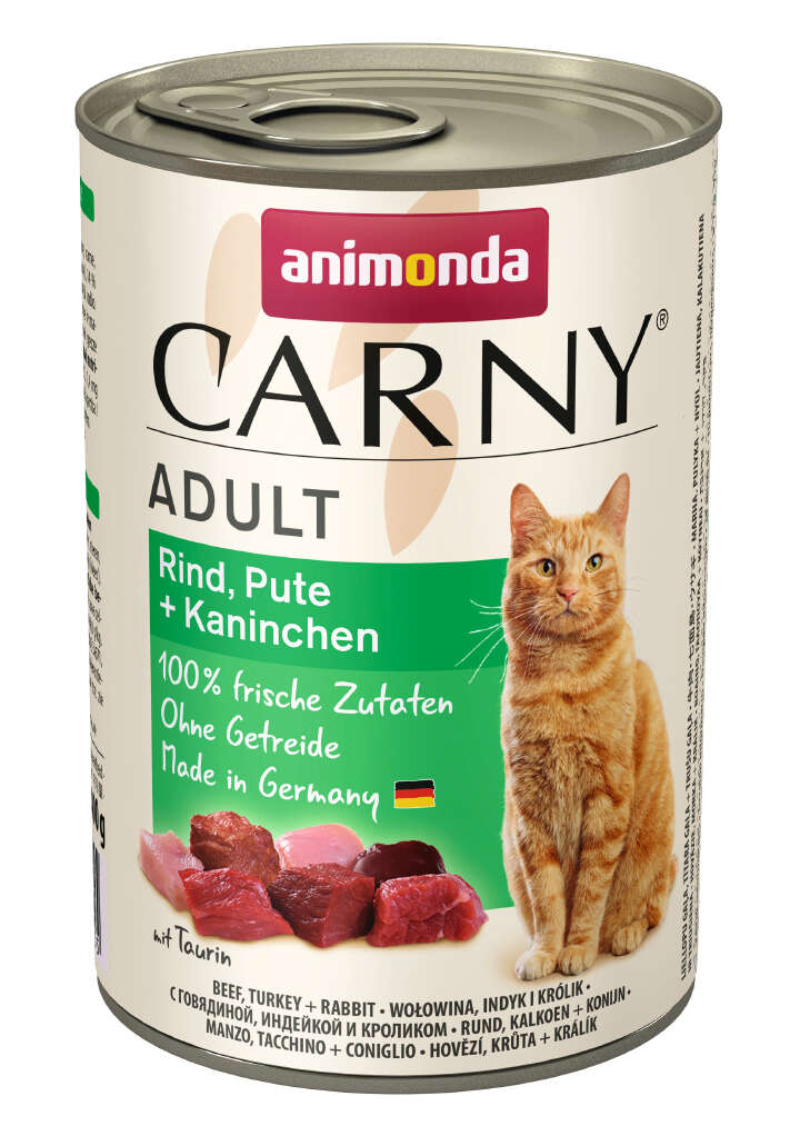 animonda Katzen-Nassfutter Carny Adult Rind, Pute + Kaninchen